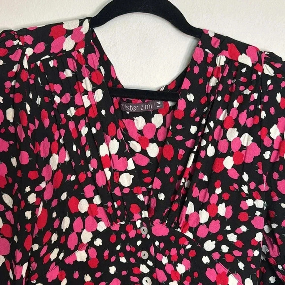 Mister Zimi Mini Dress Posey Print Feminine Size 14 - Picture 4 of 13